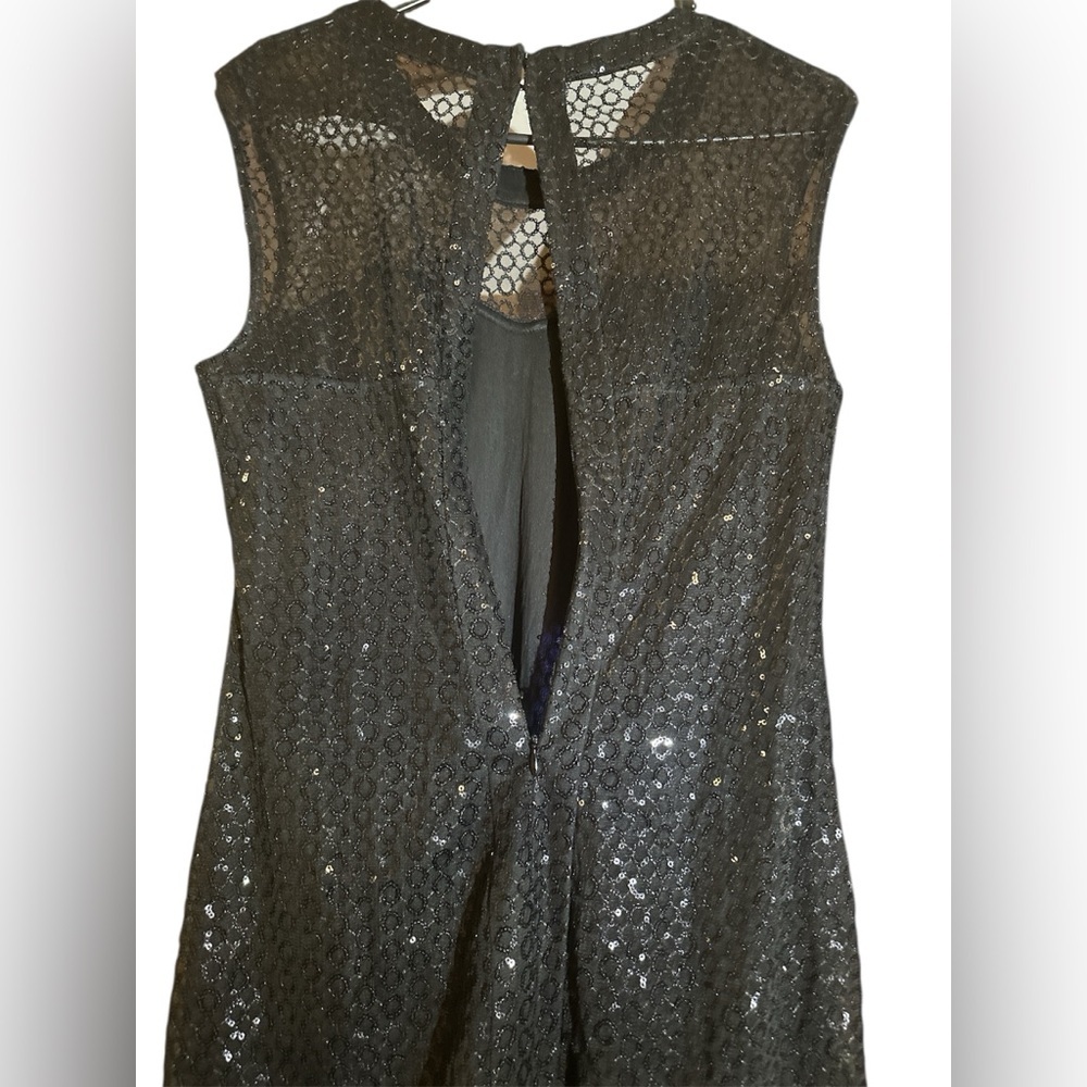 NWT Express Sz M Sequin mesh Sweetheart Black mini Dress Party Night out Date - Picture 8 of 15